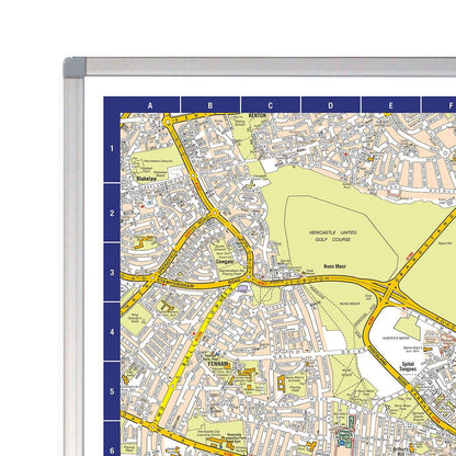 A-Z Map of Newcastle Wall Map