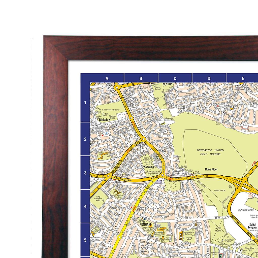 A-Z Map of Newcastle Wall Map