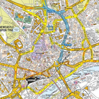 A-Z Map of Newcastle Wall Map
