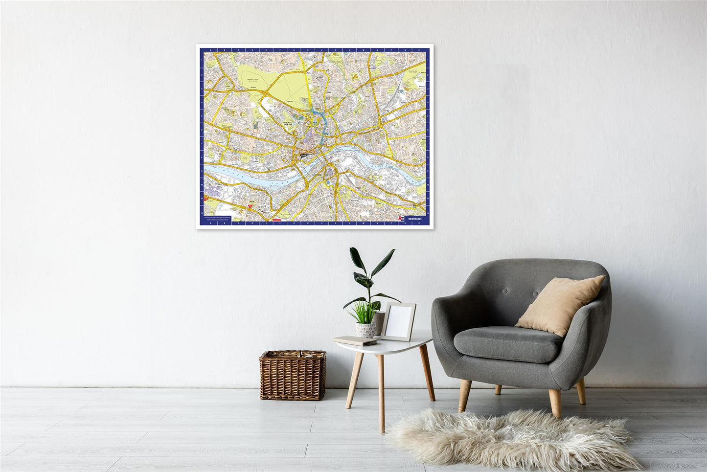 A-Z Map of Newcastle Wall Map