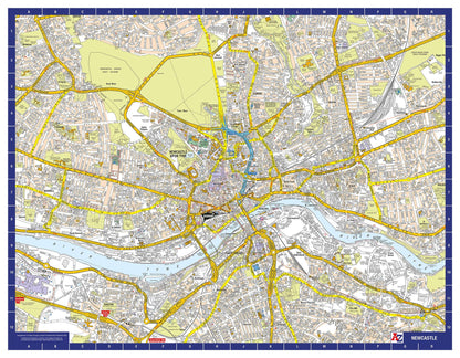 A-Z Map of Newcastle Wall Map