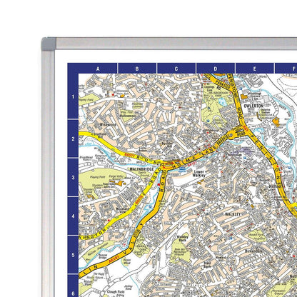 A-Z Map of Sheffield Wall Map
