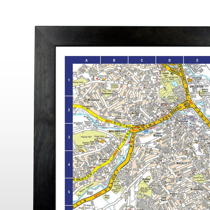 A-Z Map of Sheffield Wall Map
