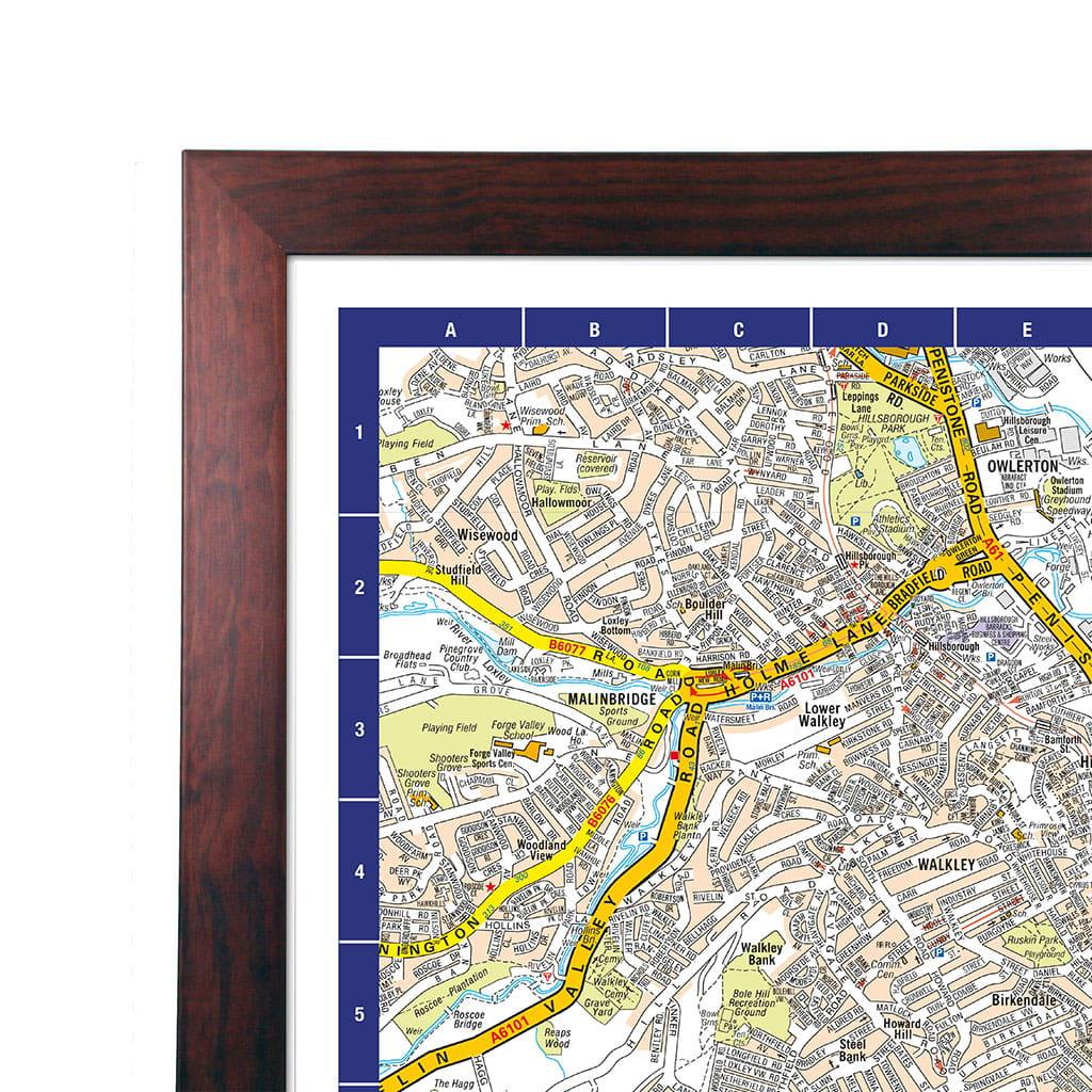 A-Z Map of Sheffield Wall Map