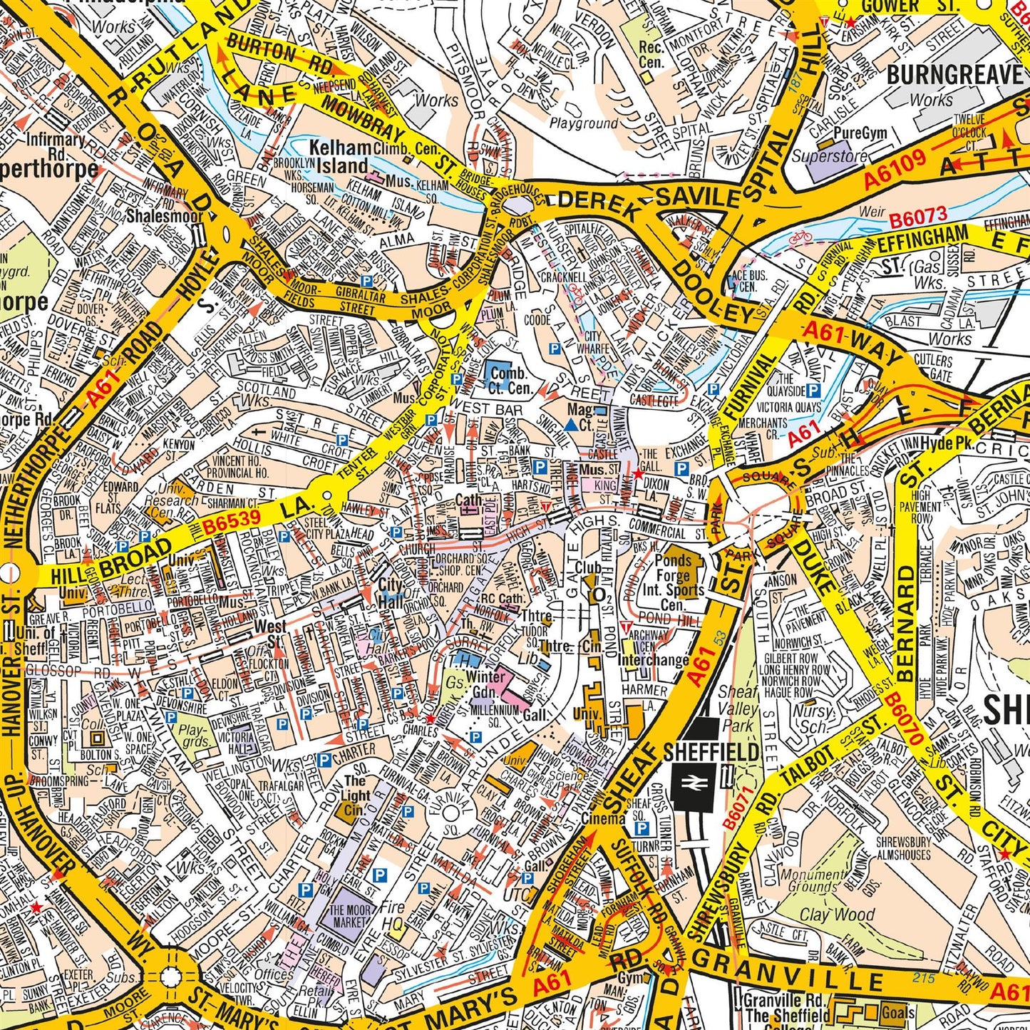 A-Z Map of Sheffield Wall Map