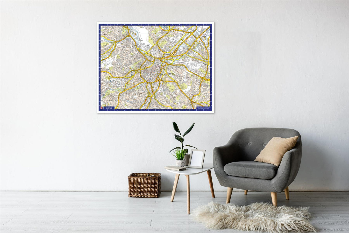 A-Z Map of Sheffield Wall Map