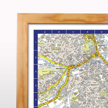 A-Z Map of Sheffield Wall Map