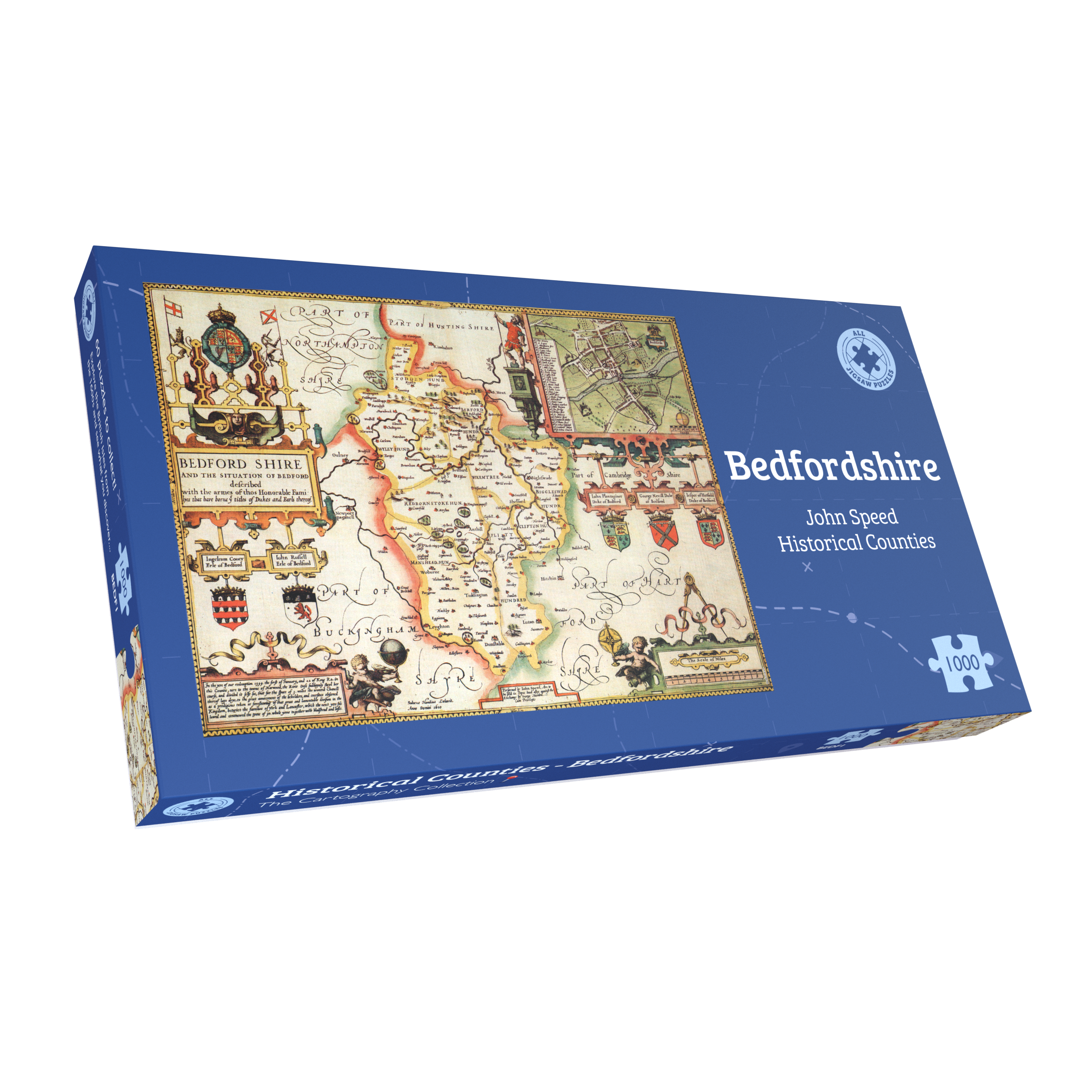 Bedfordshire Historical Map 1000 Piece Jigsaw Puzzle - John Speed ...