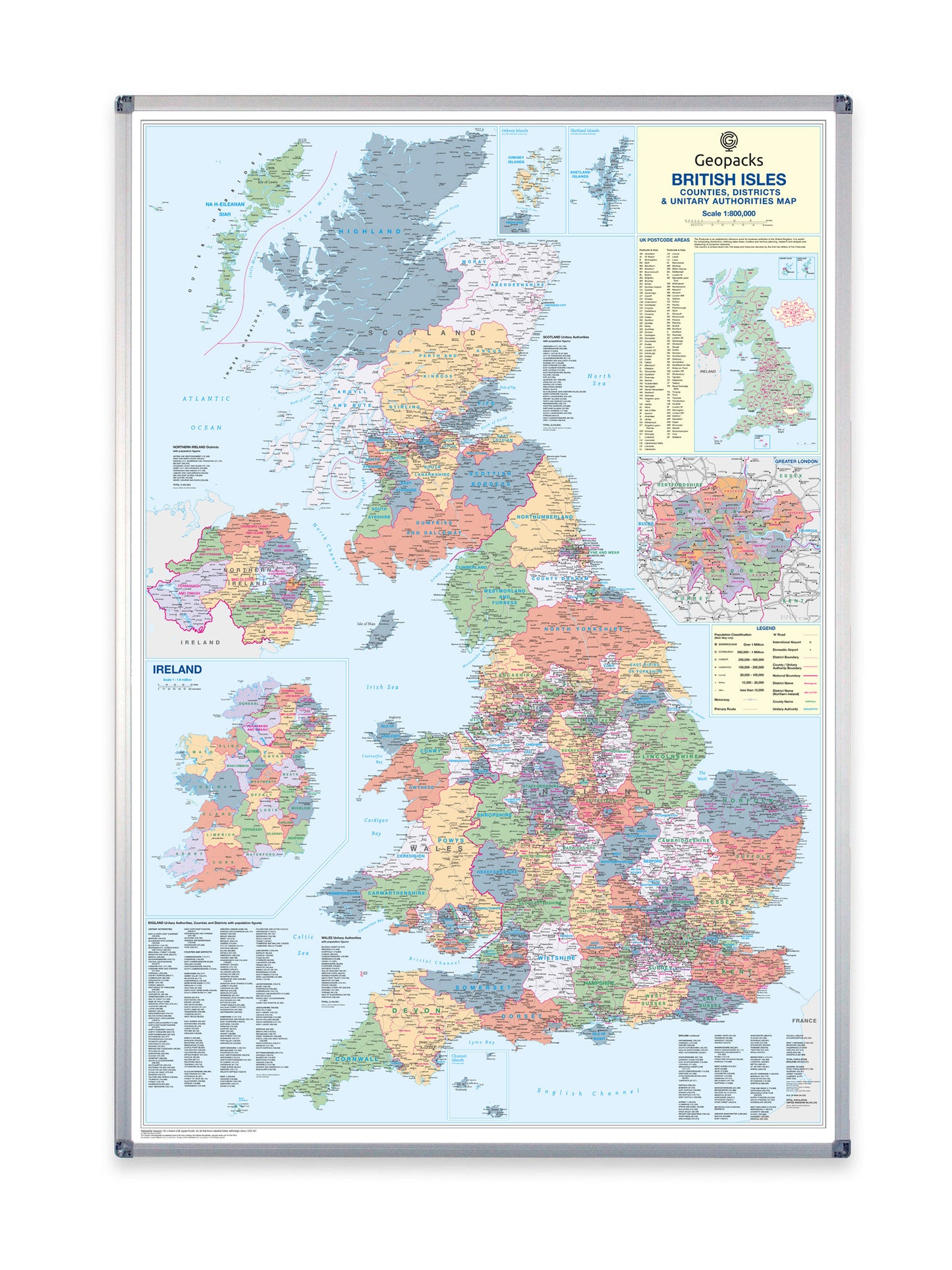 Counties UK Wall Map (Laminated)