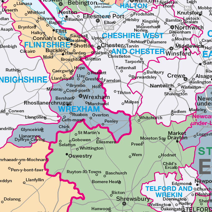 Counties UK Wall Map (Laminated)