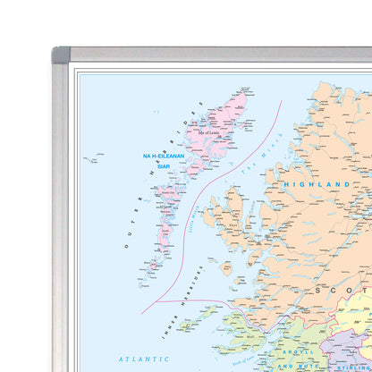 NEW BRITISH ISLES COUNTIES MAP - COUNTY WALL MAP OF UK AND IRELAND