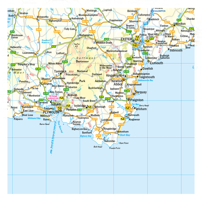British Isles Motoring Map - A-Z Road Wall Map of UK