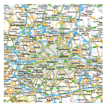 British Isles Motoring Map - A-Z Road Wall Map of UK