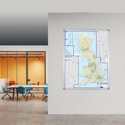 British Isles Motoring Map - A-Z Road Wall Map of UK