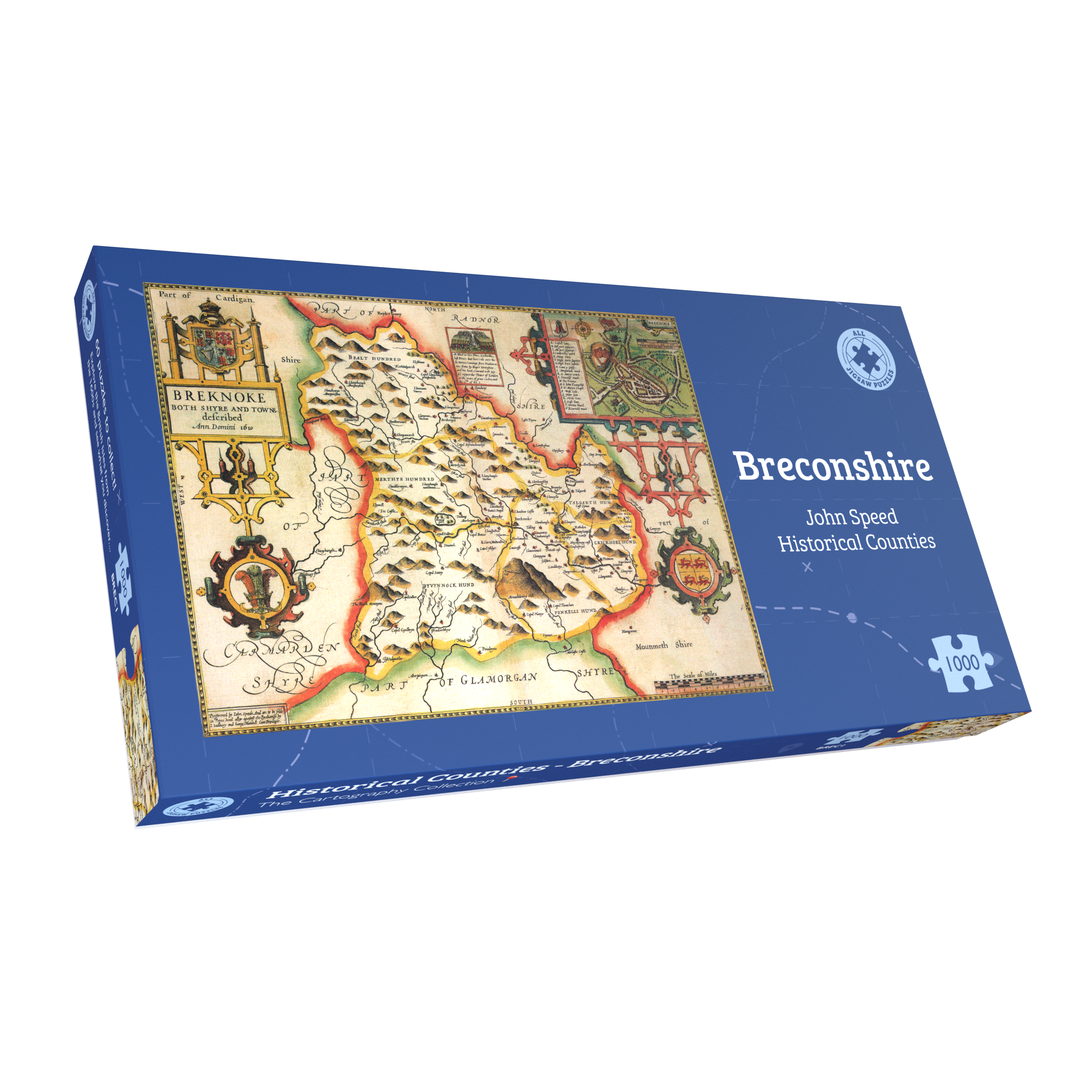 Breconshire Historical Map 1000 Piece Jigsaw Puzzle (1610): John Speed ...