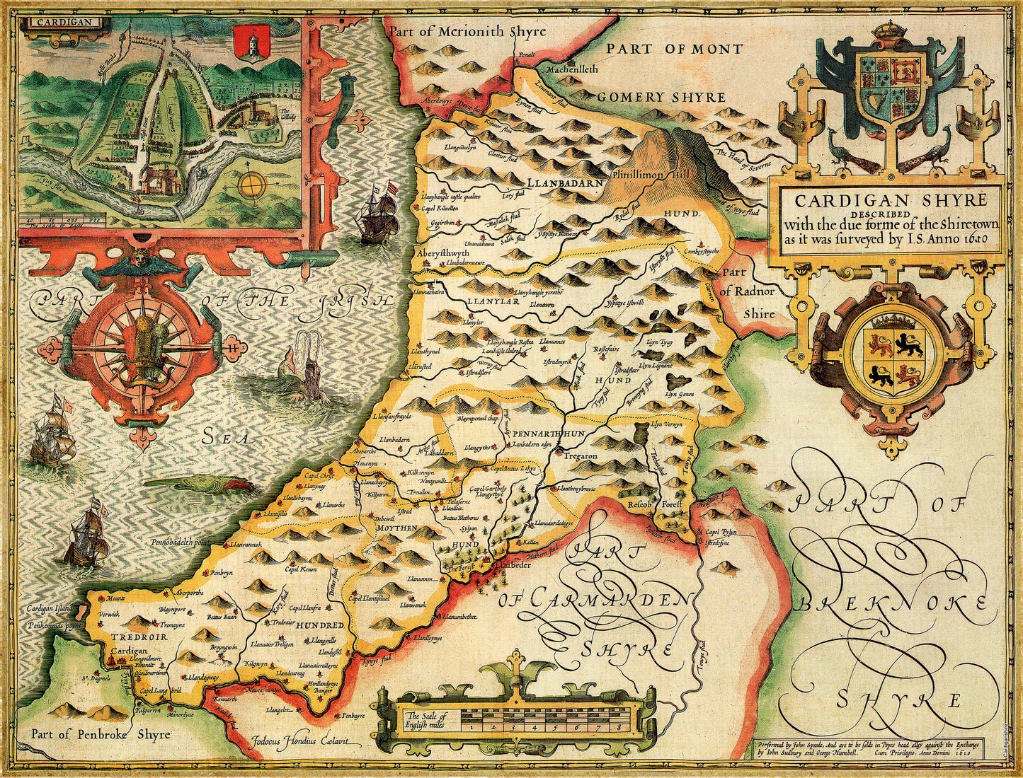 Cardiganshire Historical Map 1000 Piece Jigsaw Puzzle (1610)