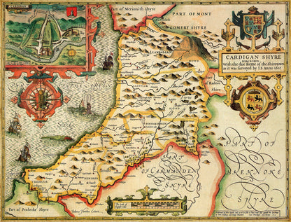 Cardiganshire Historical Map 1000 Piece Jigsaw Puzzle (1610)
