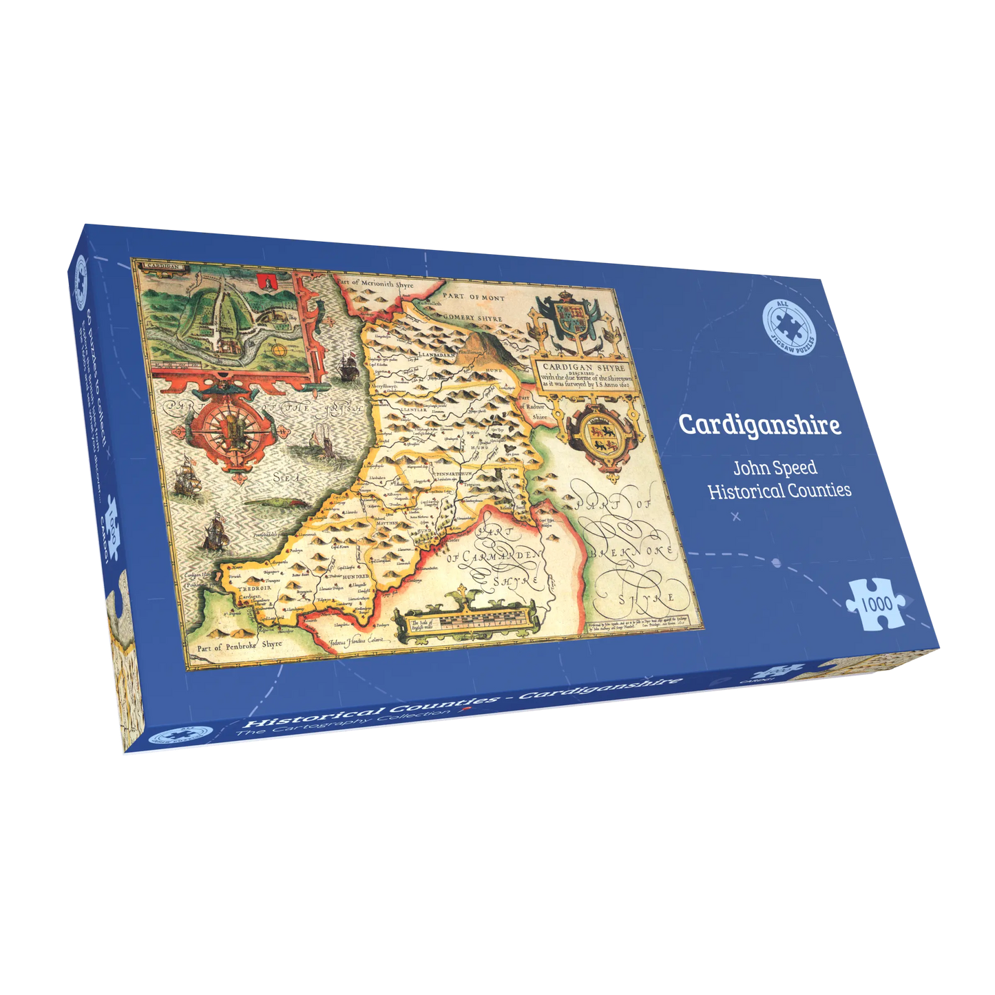 Cardiganshire Historical Map 1000 Piece Jigsaw Puzzle (1610)