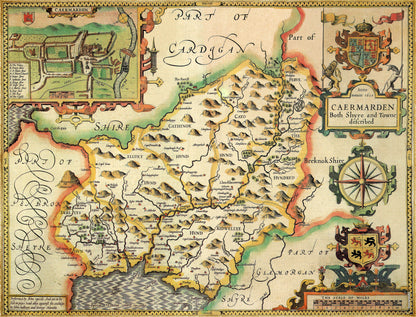 Carmarthenshire Historical Map 1000 Piece Jigsaw Puzzle (1610)