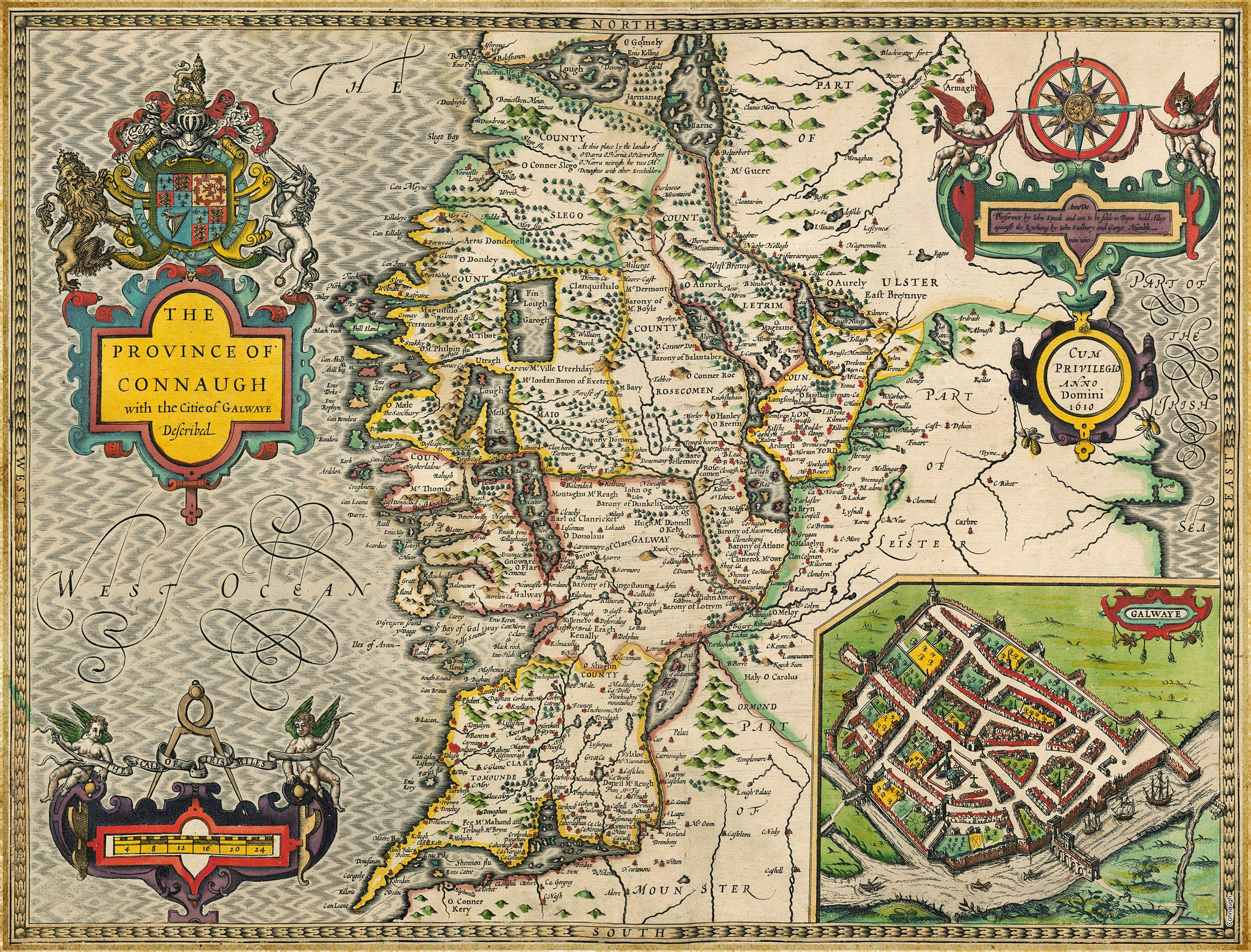 Connacht Historical Map 1000 Piece Jigsaw Puzzle (1610) - John Speed ...