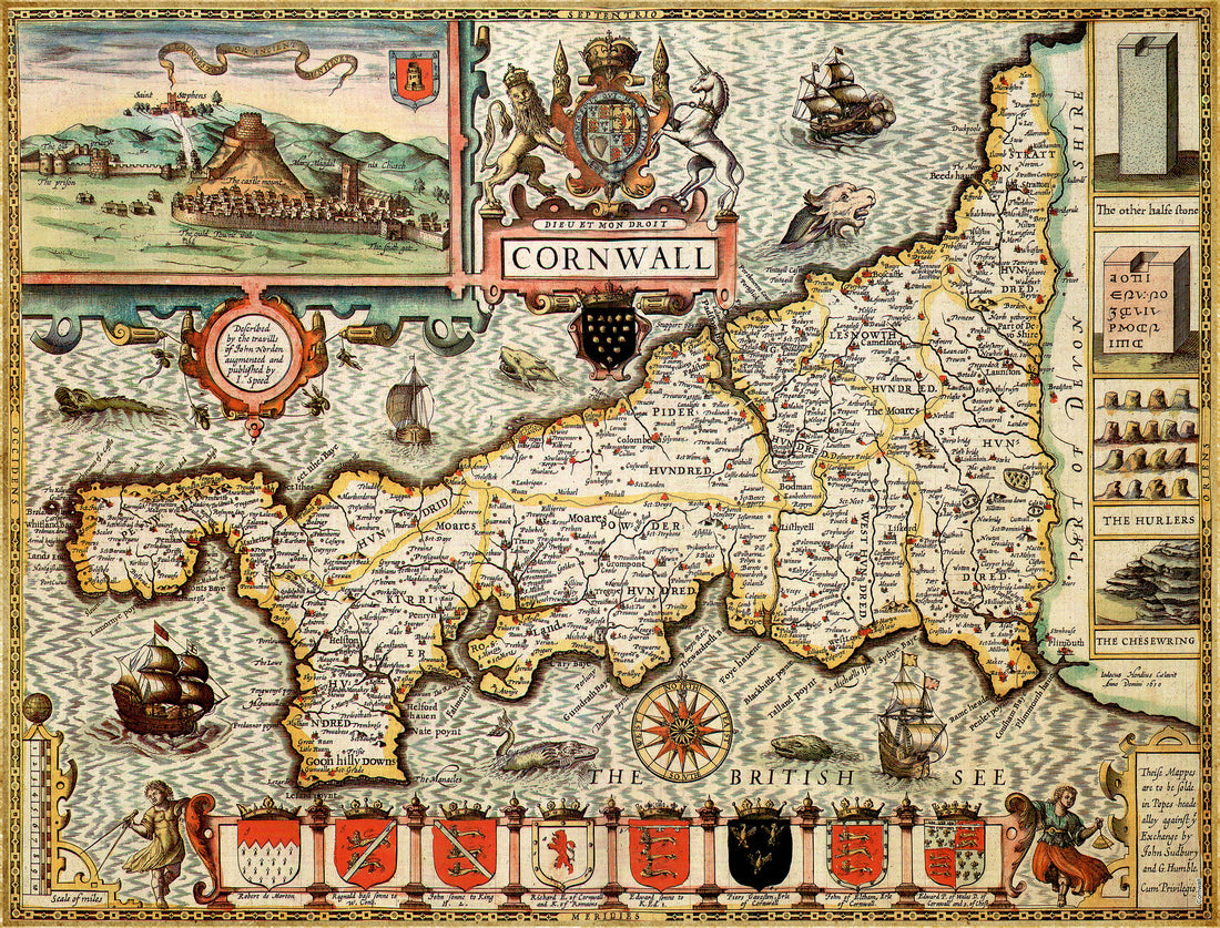 Cornwall Historical Map 1000 Piece Jigsaw Puzzle (1610) - John Speed ...