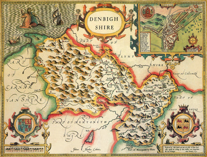 Denbighshire Historical Map 1000 Piece Jigsaw Puzzle (1610)