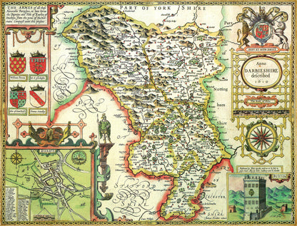 Derbyshire Historical Map 1000 Piece Jigsaw Puzzle (1610)