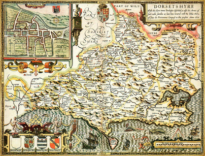 Dorset Historical Map 1000 Piece Jigsaw Puzzle (1610)
