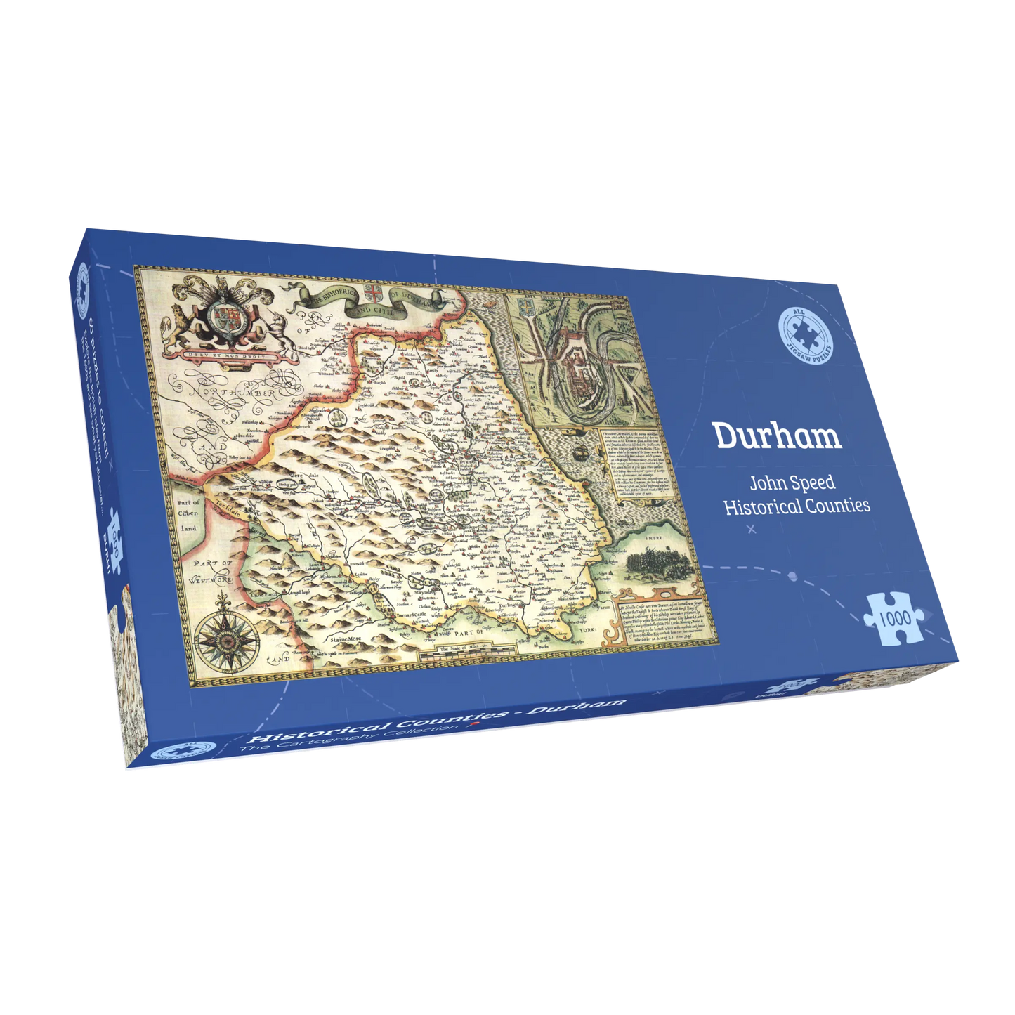 Durham Historical Map 1000 Piece Jigsaw Puzzle (1610) - John Speed