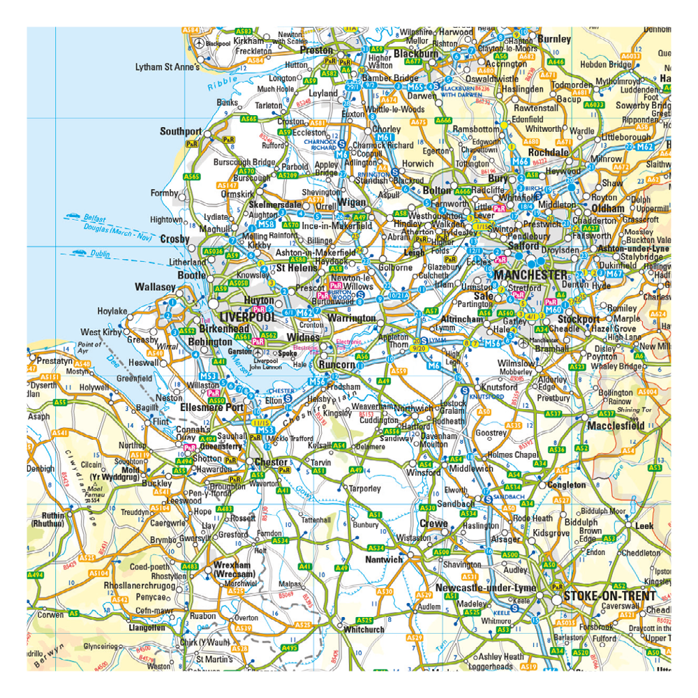 Supersize A-Z British Isles Motoring Wall Map