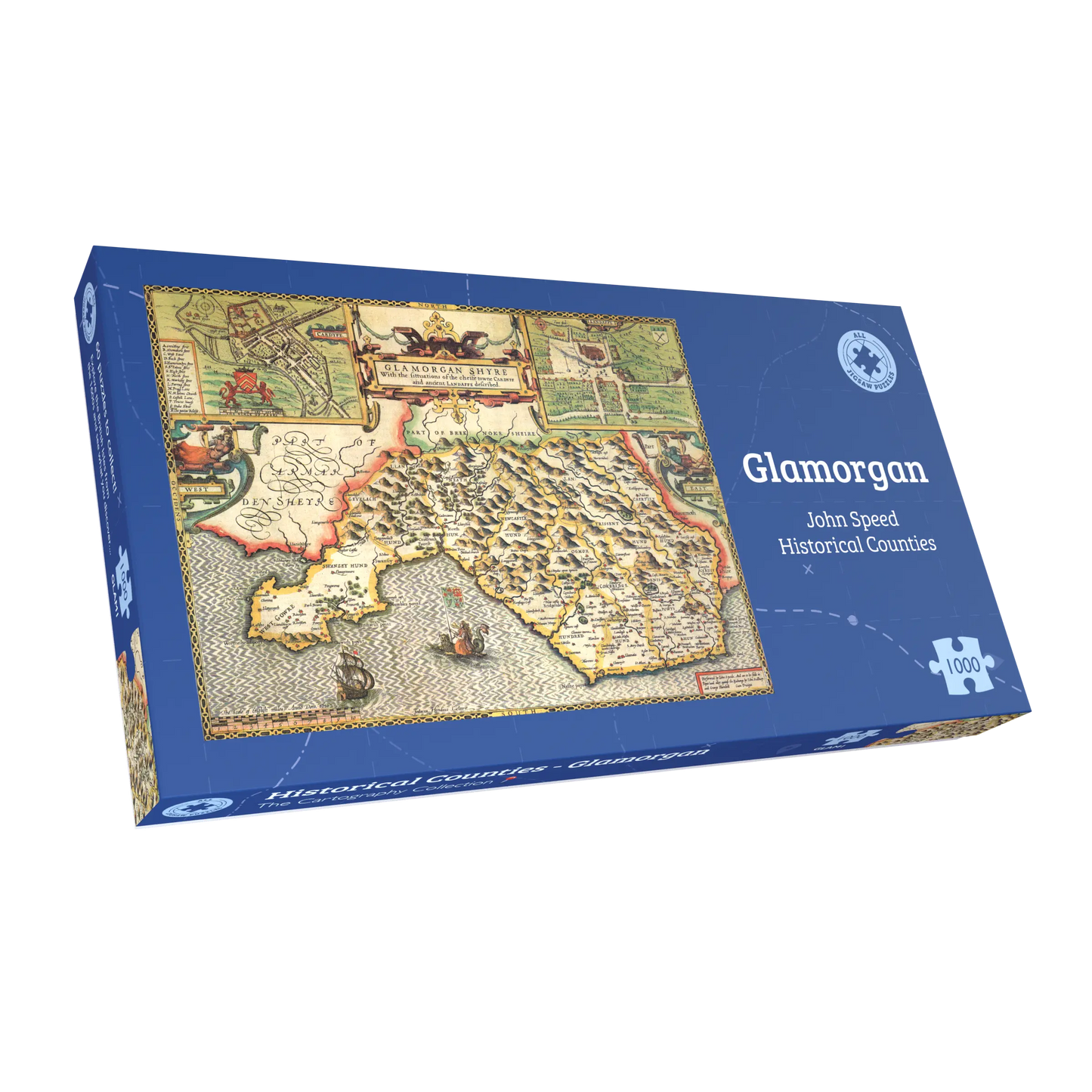 Glamorgan Historical Map 1000 Piece Jigsaw Puzzle (1610)