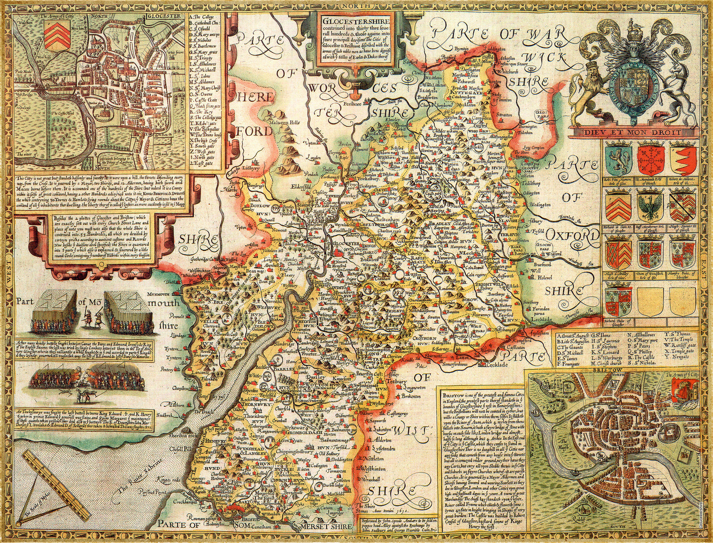 Gloucestershire Historical Map 1000 Piece Jigsaw Puzzle (1610)