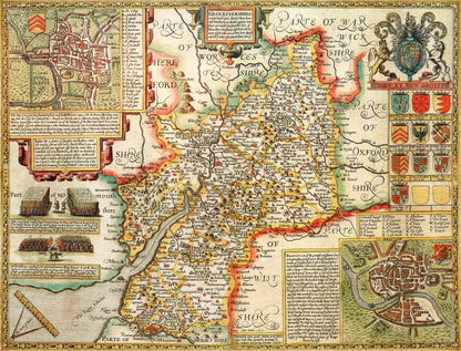 Gloucestershire Historical Map 1000 Piece Jigsaw Puzzle (1610)