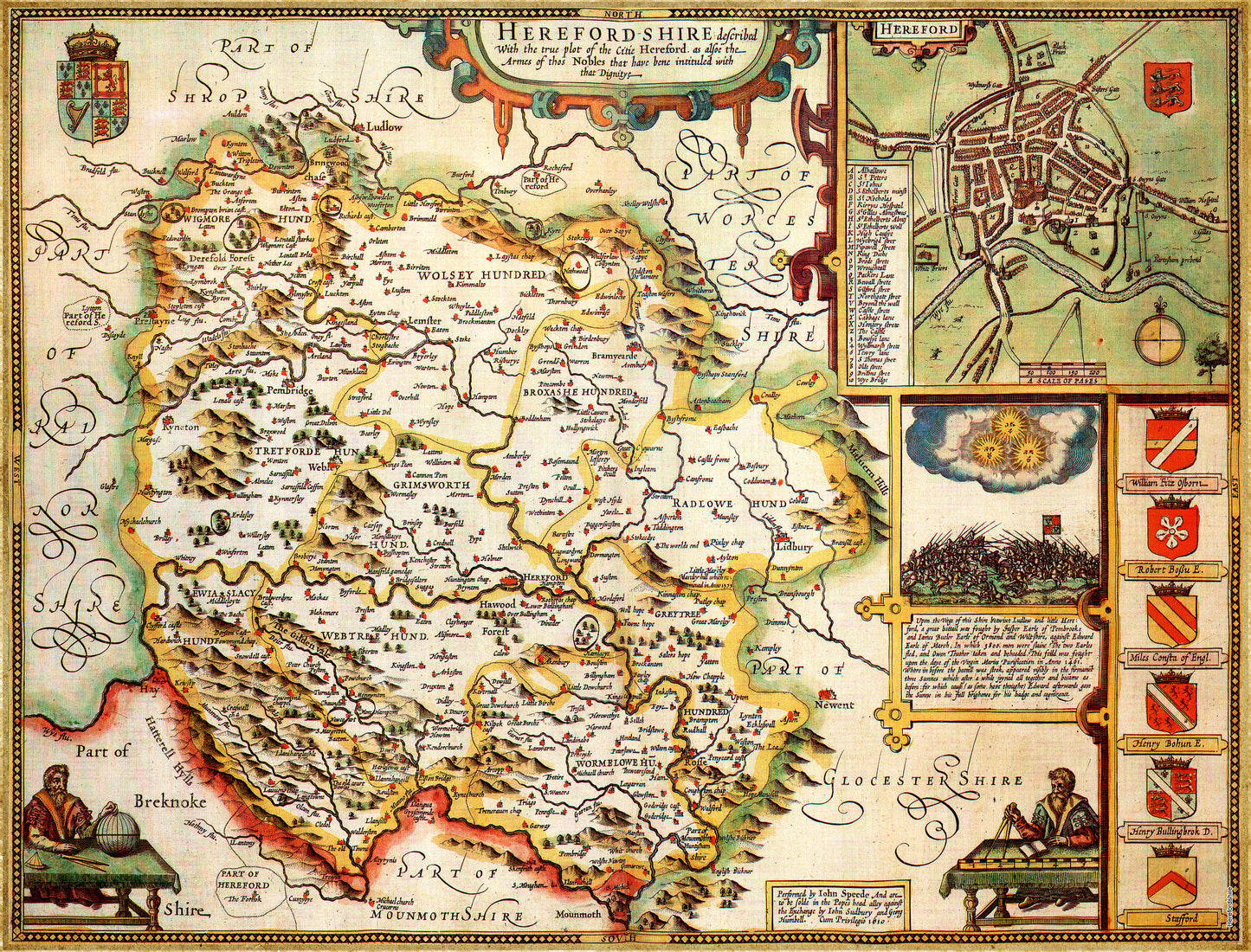 Herefordshire Historical Map 1000 Piece Jigsaw Puzzle (1610)