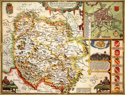 Herefordshire Historical Map 1000 Piece Jigsaw Puzzle (1610)