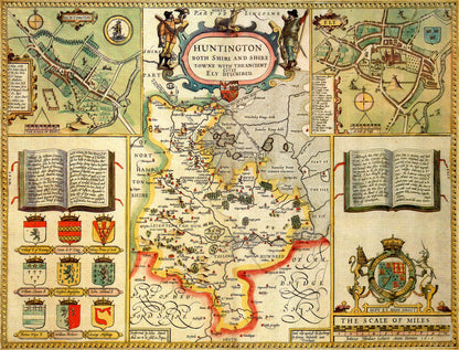 Huntingdonshire Historical Map 1000 Piece Jigsaw Puzzle (1610)