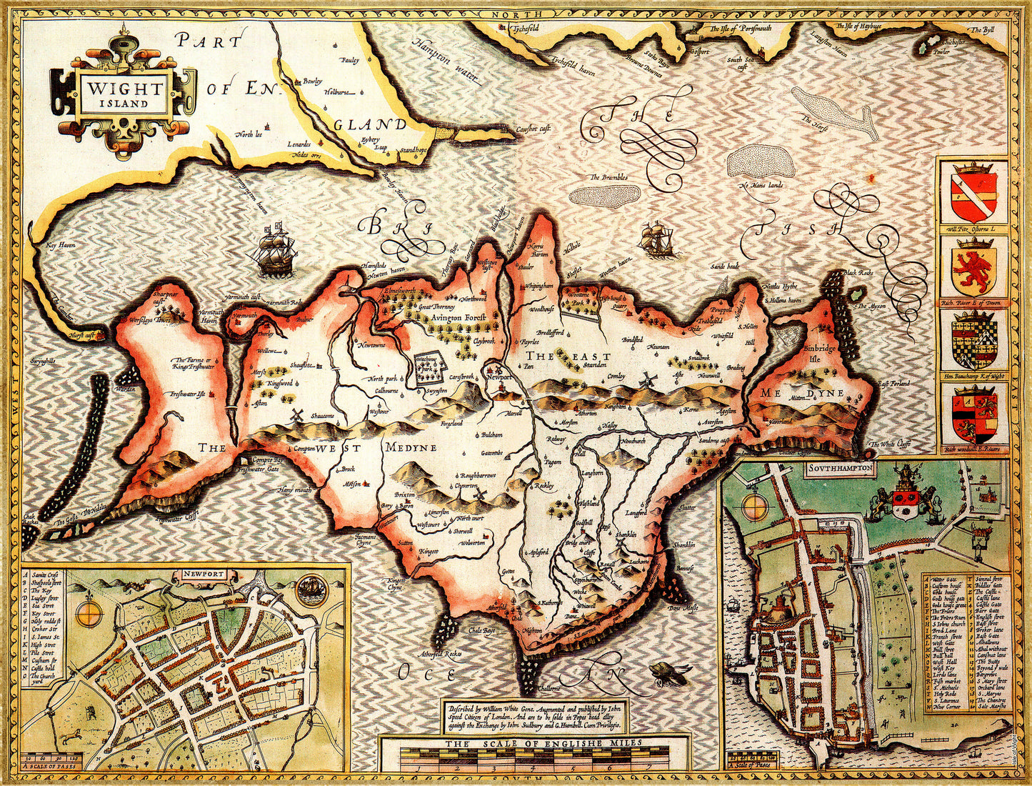 Isle of Wight Historical Map 1000 Piece Jigsaw Puzzle (1610)