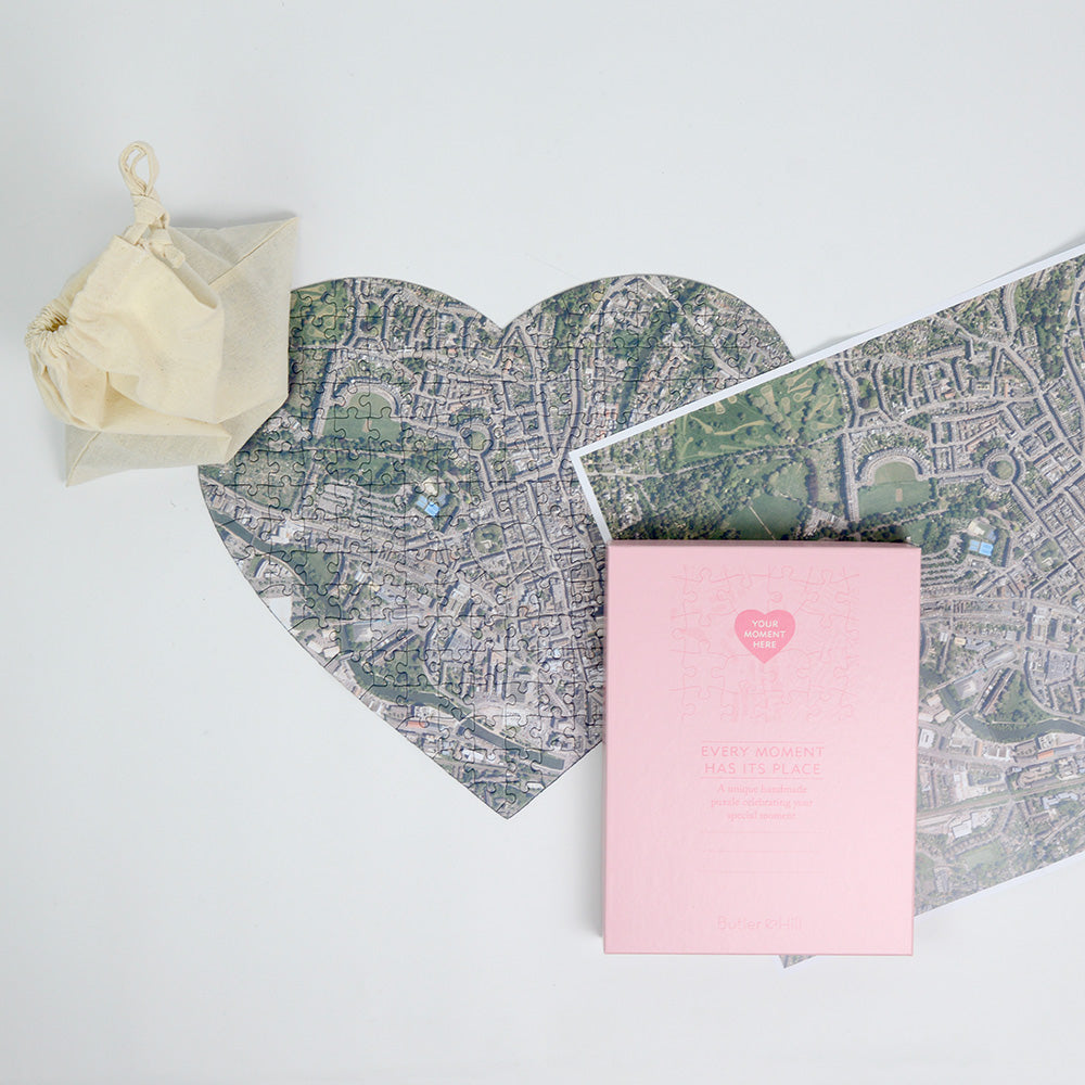 UK Hometown Heart-Shaped Map Jigsaw Puzzle