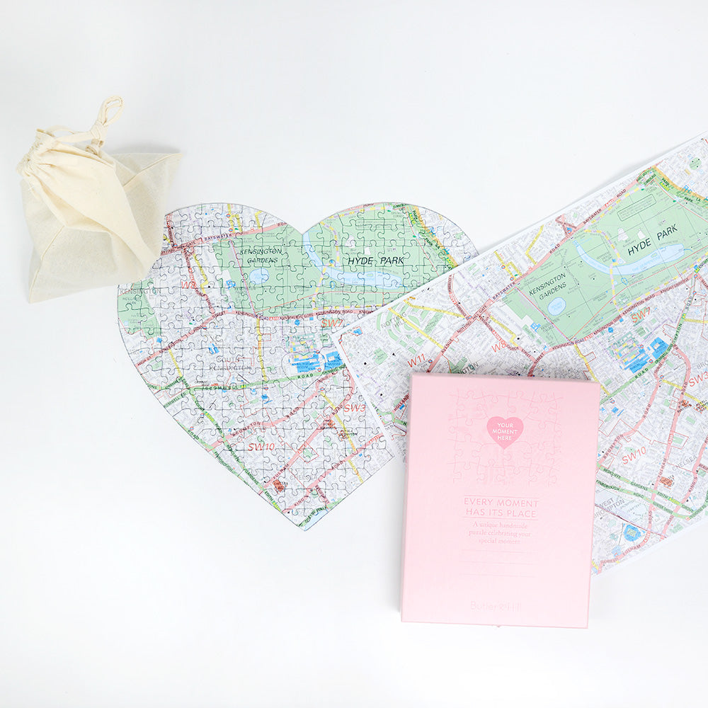 UK Hometown Heart-Shaped Map Jigsaw Puzzle