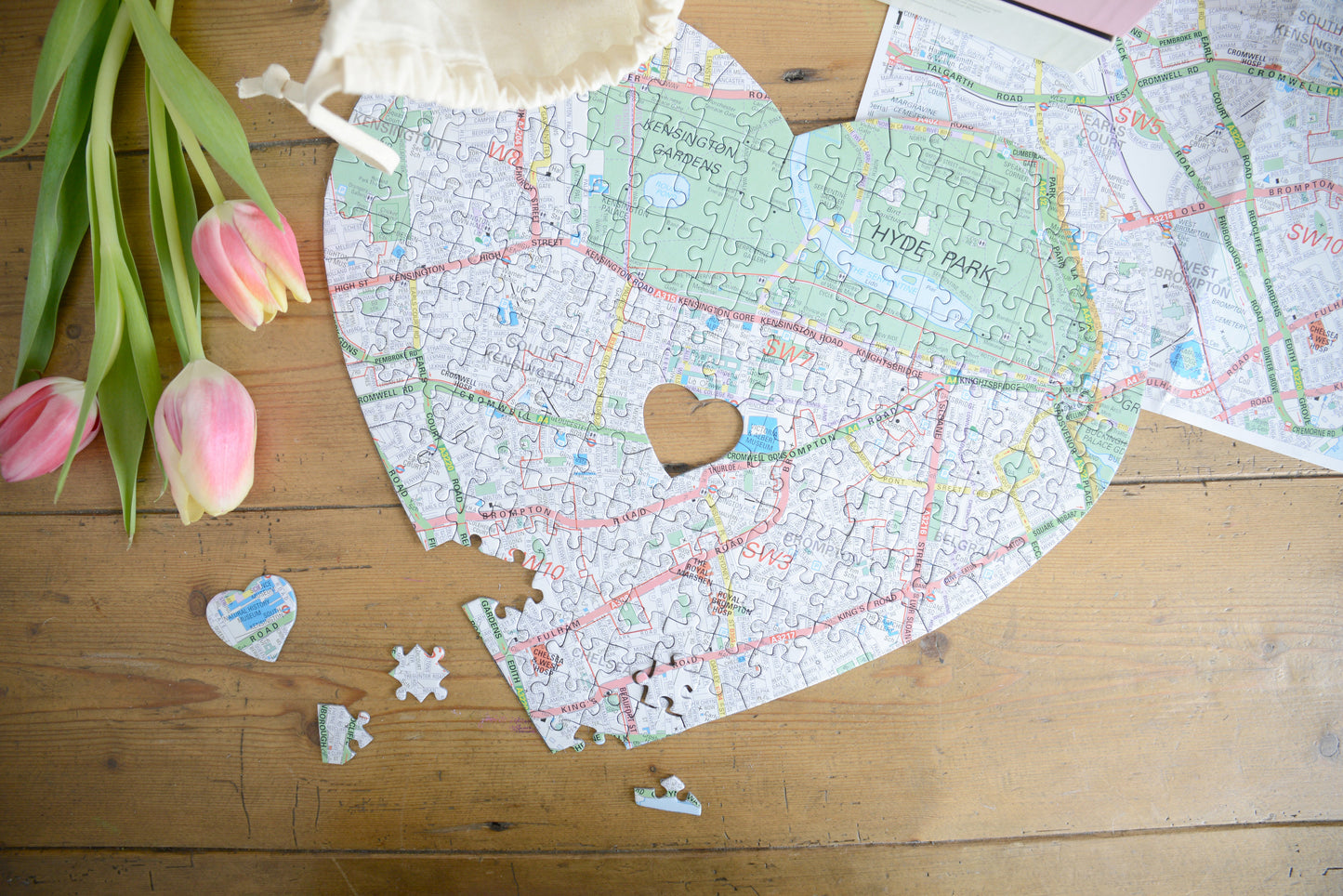UK Hometown Heart-Shaped Map Jigsaw Puzzle