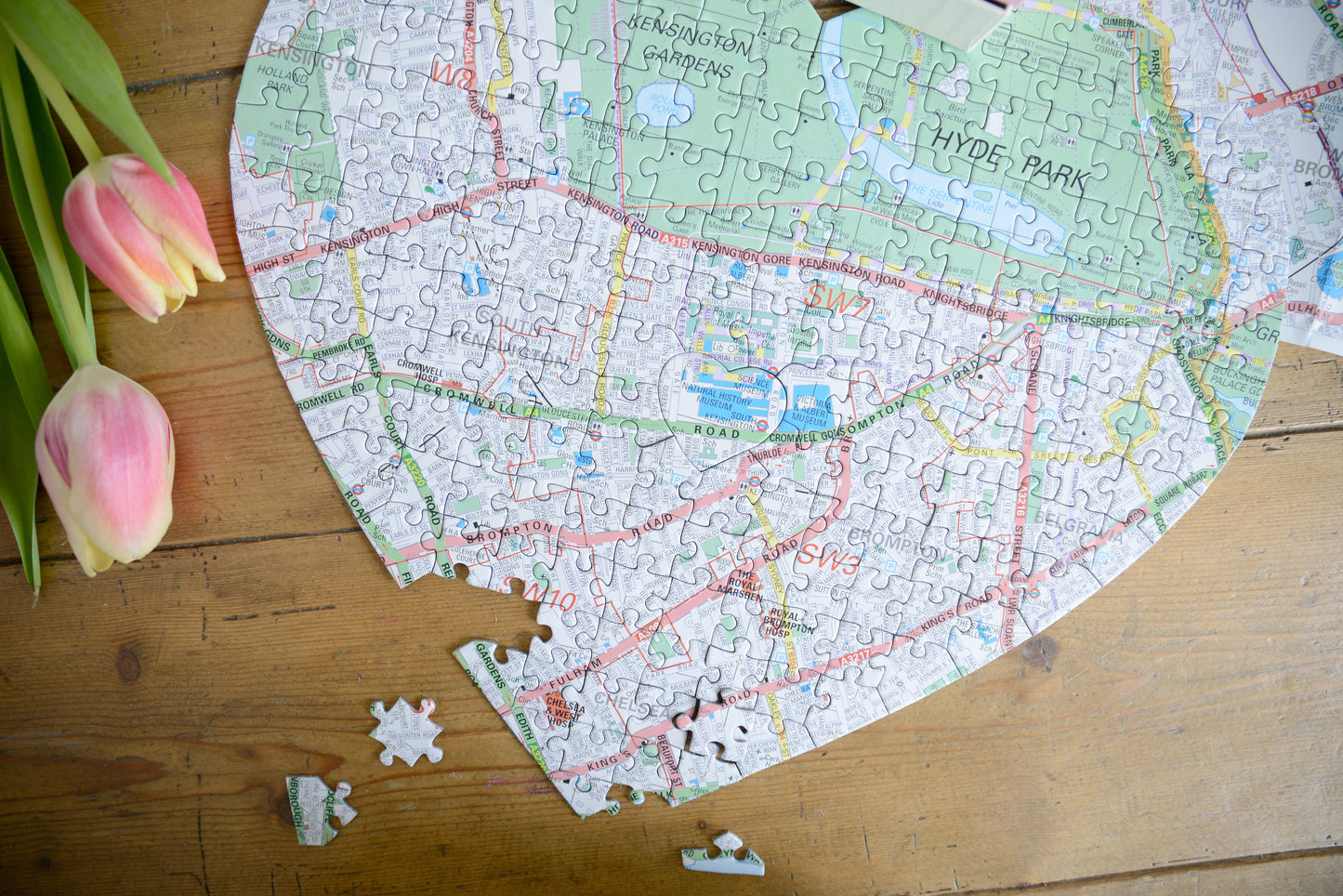 UK Hometown Heart-Shaped Map Jigsaw Puzzle