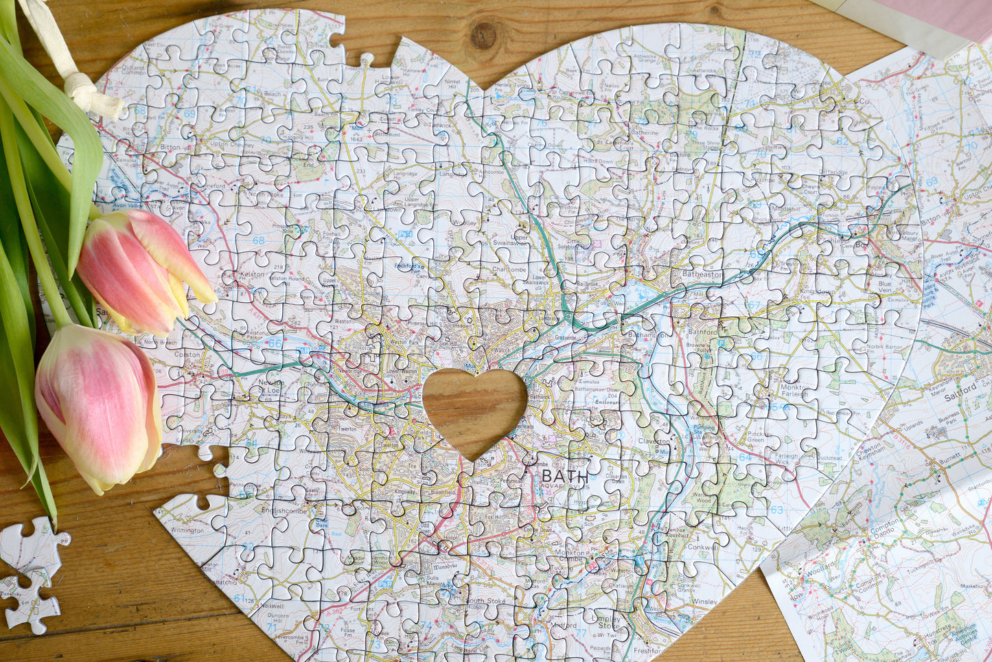 UK Hometown Heart-Shaped Map Jigsaw Puzzle