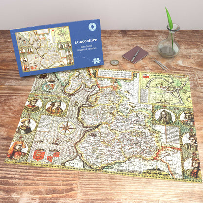 Lancashire Historical Map 1000 Piece Jigsaw Puzzle (1610)