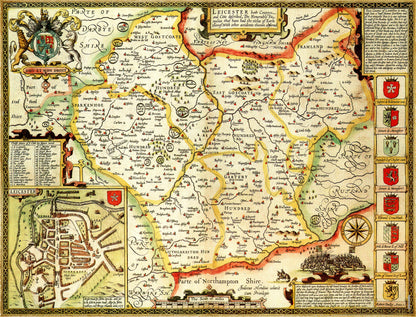 Leicestershire Historical Map 1000 Piece Jigsaw Puzzle (1610)