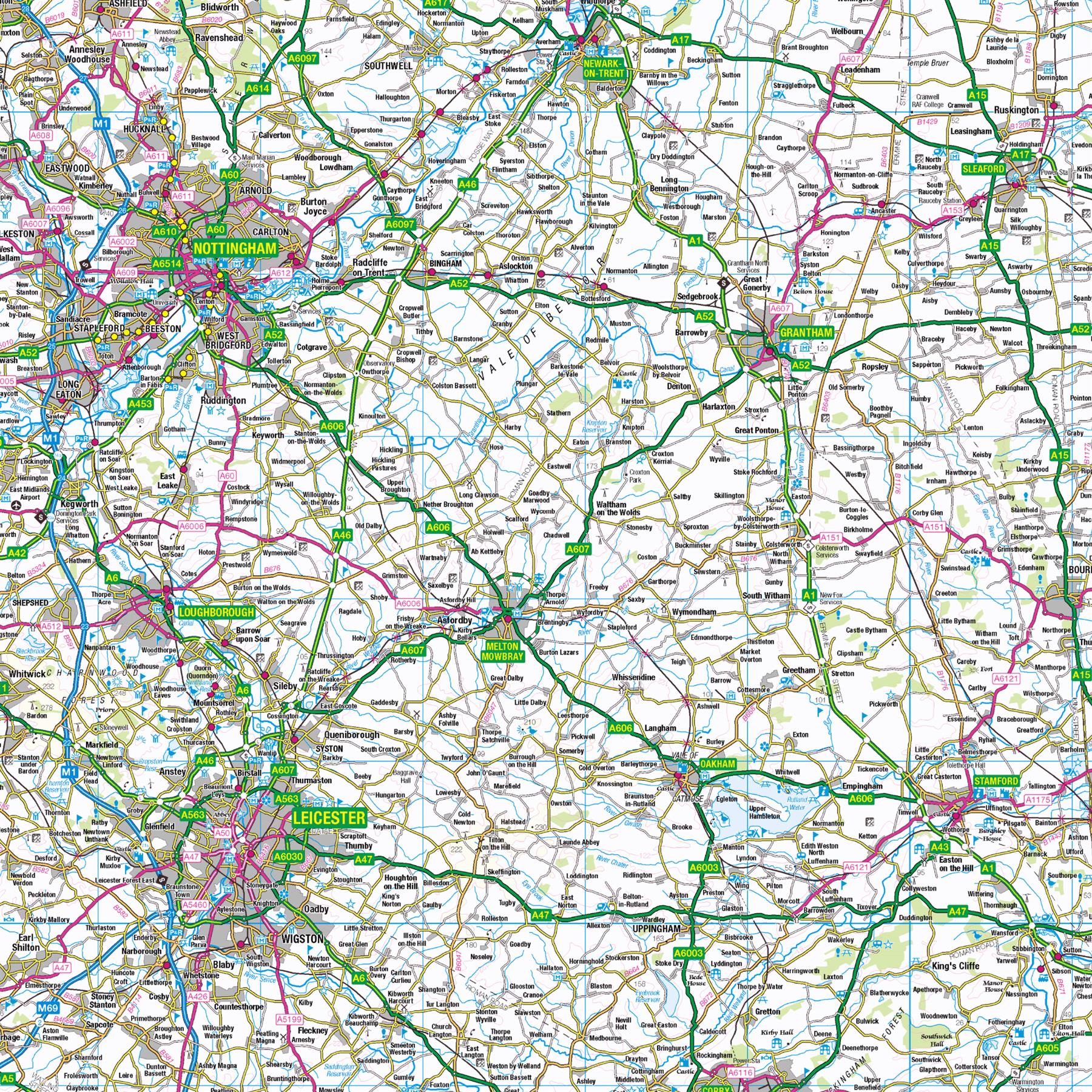 East Midlands: Regional Map – Geopacks