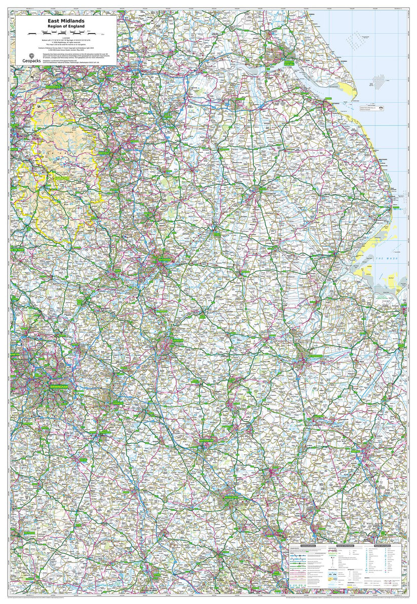 East Midlands: Regional Map – Geopacks