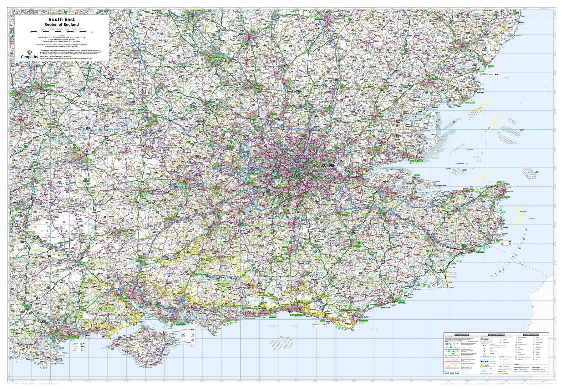 South East England: Regional Map – Geopacks