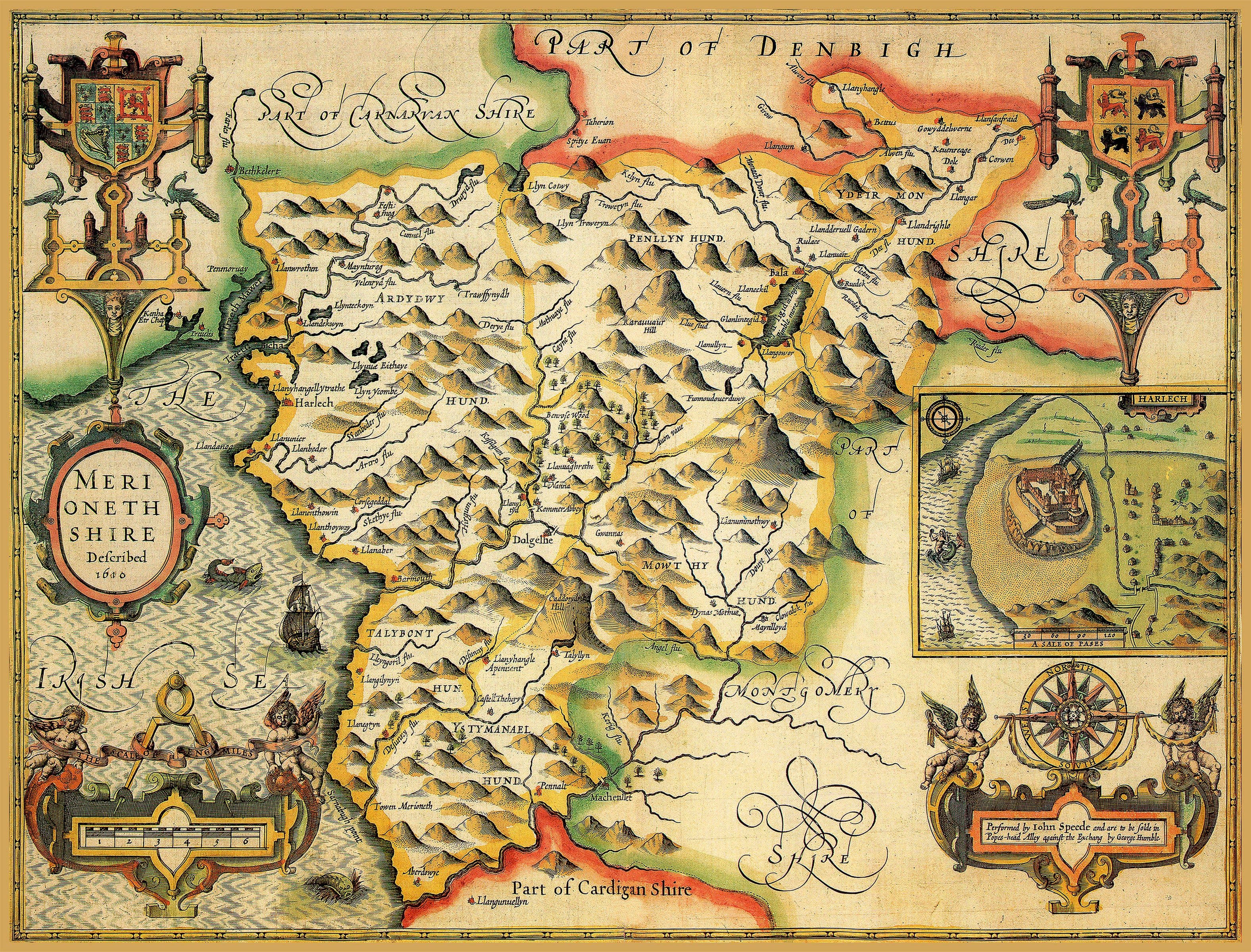 Merionethshire Historical Map 1000 Piece Jigsaw Puzzle - John Speed ...