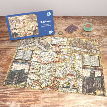 Middlesex Historical Map 1000 Piece Jigsaw Puzzle (1610)