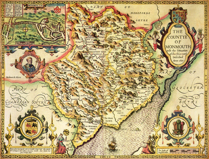 Monmouthshire Historical Map 1000 Piece Jigsaw Puzzle (1610)